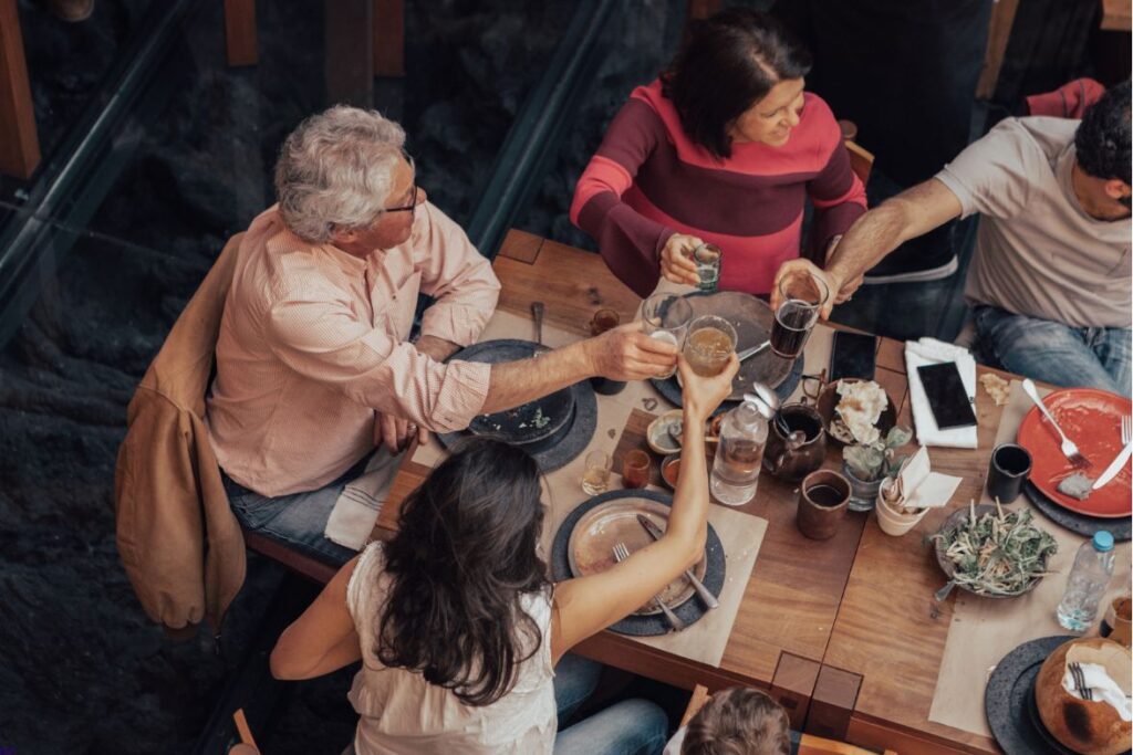 Family brunch at a special location is a great outing for seniors