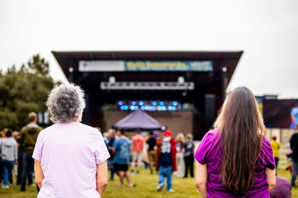 Free concerts in the park are a great day our for old people and the whole family