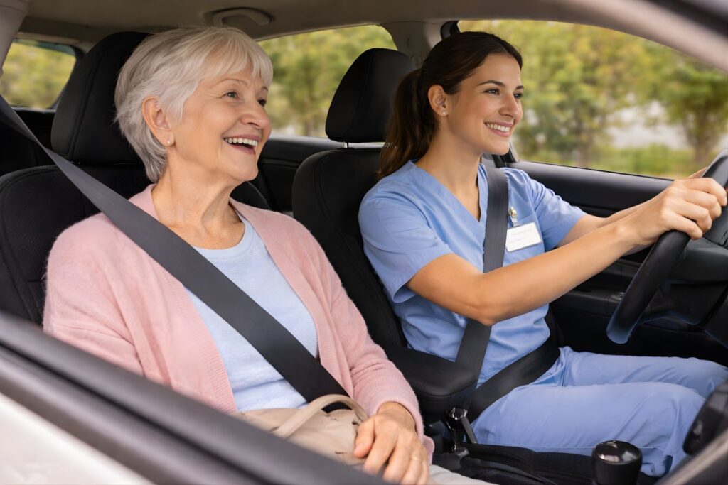Home care services near me in Fremont CA includes transportation and errands