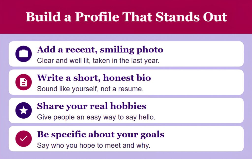 Infographic about building an online dating profile
