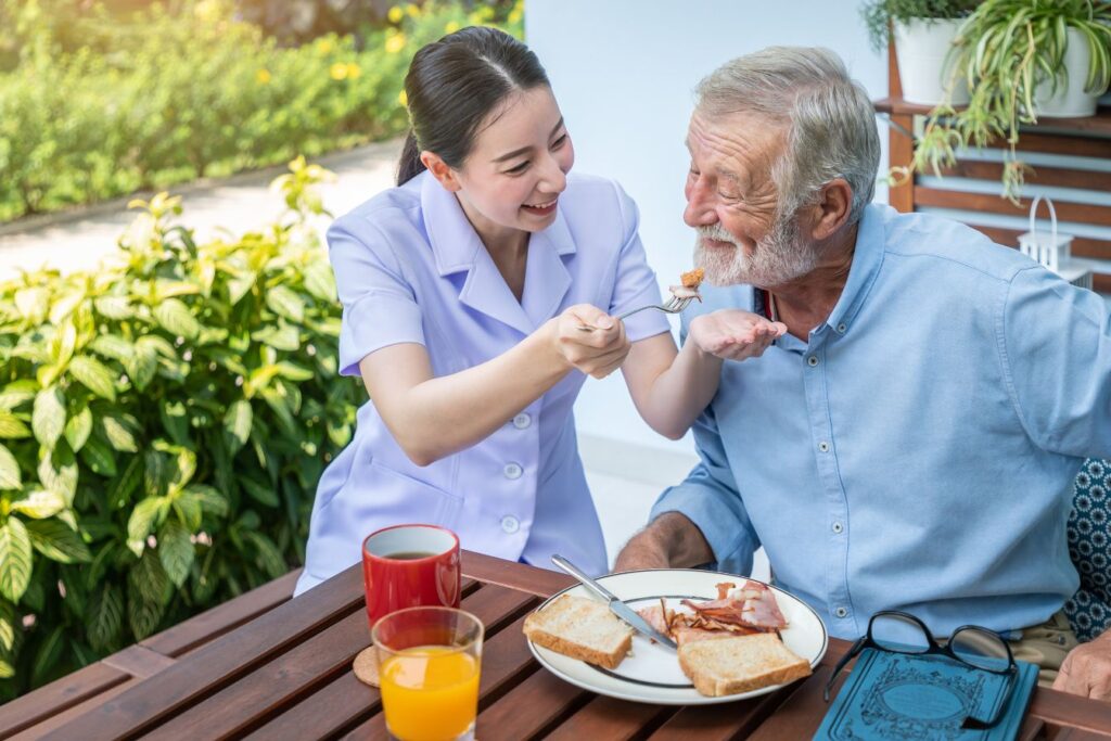 Elderly feeding personal care service at home