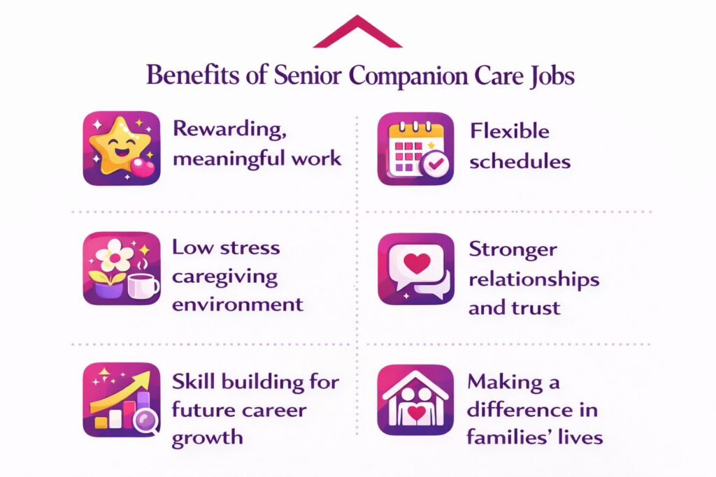 Benefits of senior care jobs graphic
