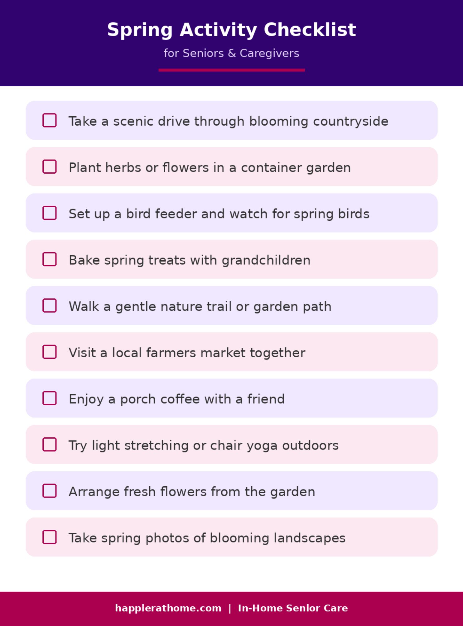 Refreshing Spring Activities for Seniors - Happier at Home