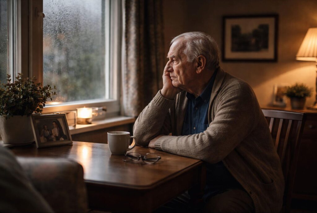 Elderly Man Looking out the Window